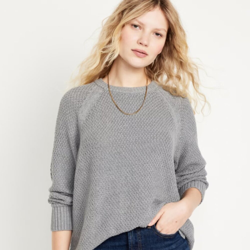 Old Navy Loose Textured Pullover Tunic Sweater